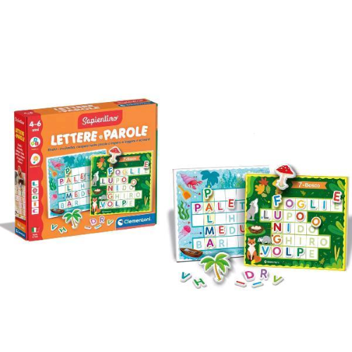 CLEMENTONI SAPIENTINO LOGIC LETTERE E PAROLE TESSERE ILLUSTRATE CON LETTERE GIOCO EDUCATIVO PER IMPARARE A LEGGERE E SCRIVERE